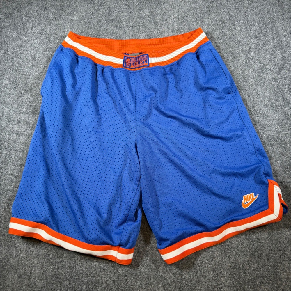 Nike Supreme Court Basketball Shorts Mens XXL Blue Orange Vintage Mesh 90s